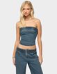 EDIKTED Braidey Strapless Denim Top image number 1