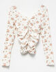 POOF Double V Girls Floral Cinch Top image number 2