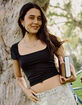 TILLYS Butter Soft Womens Square Neck Tee image number 1