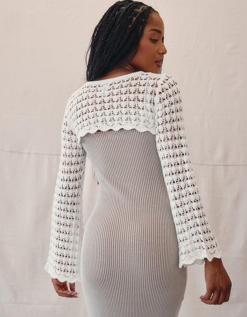 WEST OF MELROSE Crochet Womens Shrug image number 2