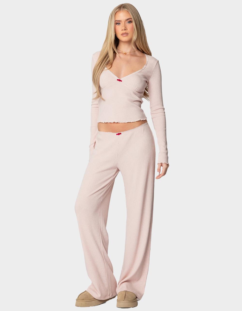 EDIKTED Roselle Ribbed Pants image number 1