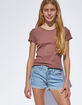 RSQ Girls Mid Rise Cuff Denim Shorts image number 6