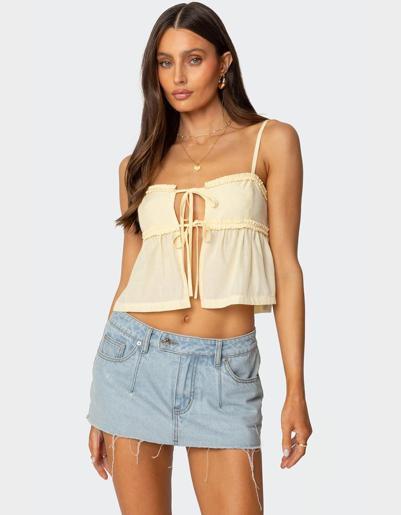 EDIKTED Loula Tie Front Tank Top image number 0