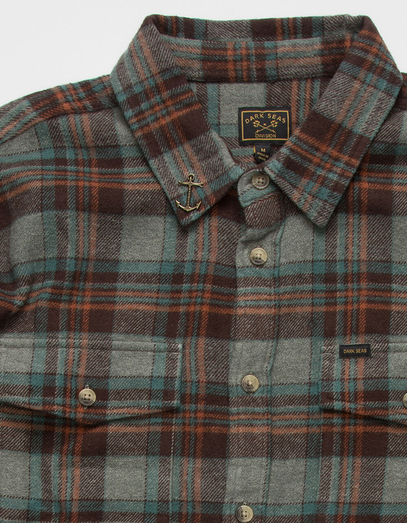 DARK SEAS Awol Mens Gray Flannel Shirt image number 1