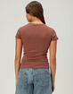 BOZZOLO Womens Rib Long Baby Tee image number 4