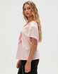 RSQ Womens Off The Shoulder Hibiscus Tee image number 3