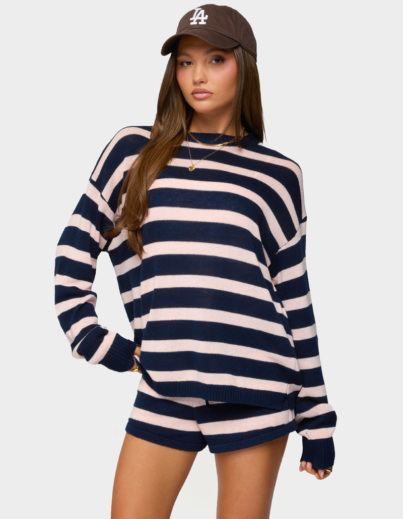 EDIKTED Amaris Oversized Striped Sweater image number 0