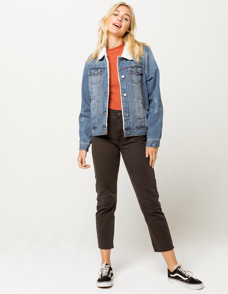 JADE & IVORY Sherpa Womens Denim Jacket image number 3