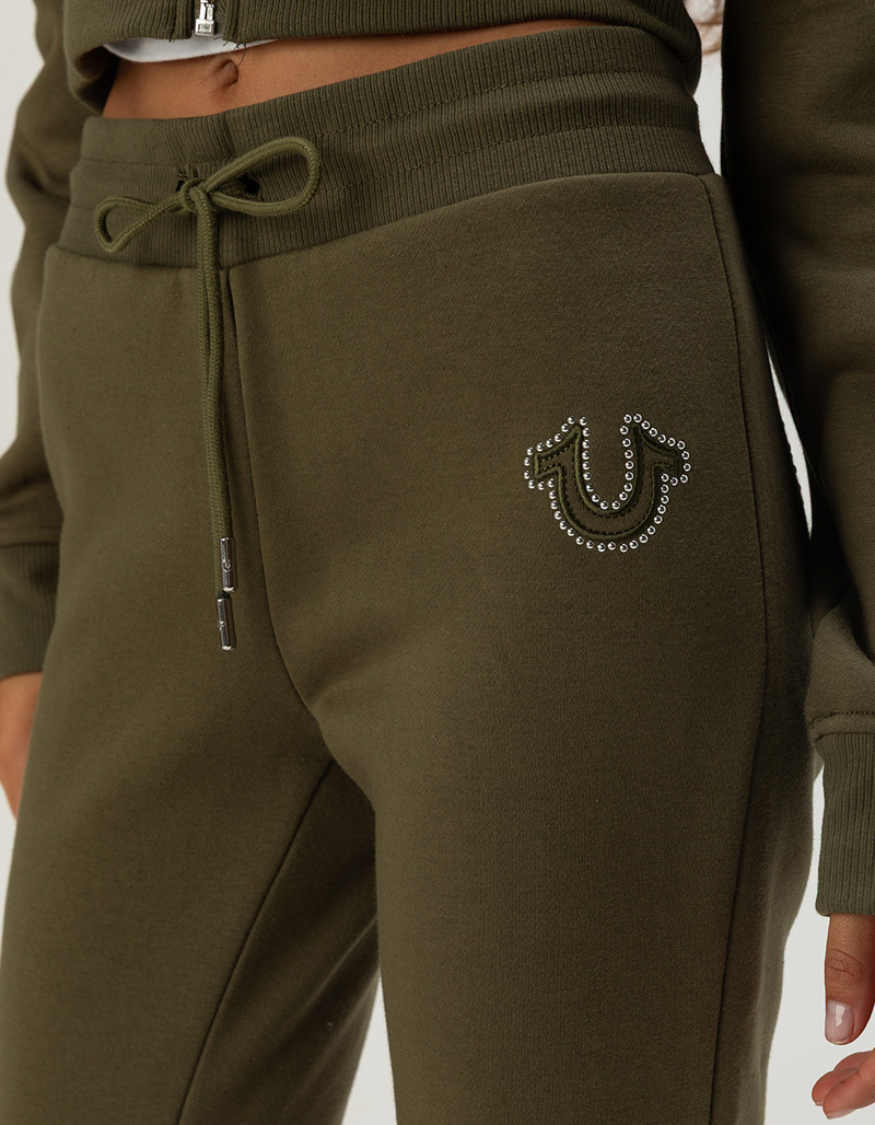 TRUE RELIGION Studded Womens Mid Rise Flare Sweatpants image number 4