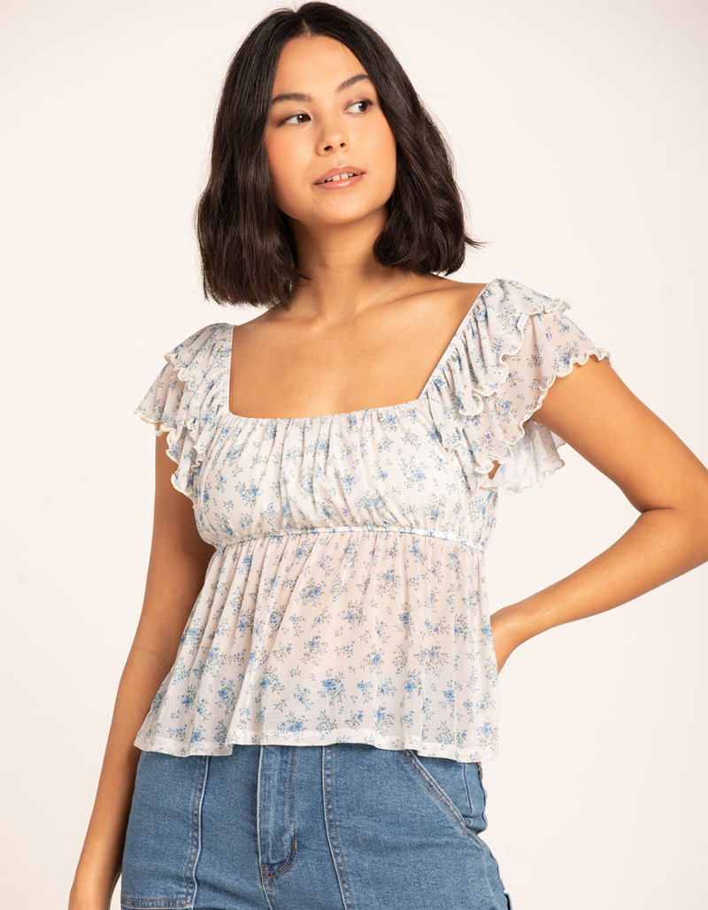 RSQ Womens Mesh Babydoll Top image number 0