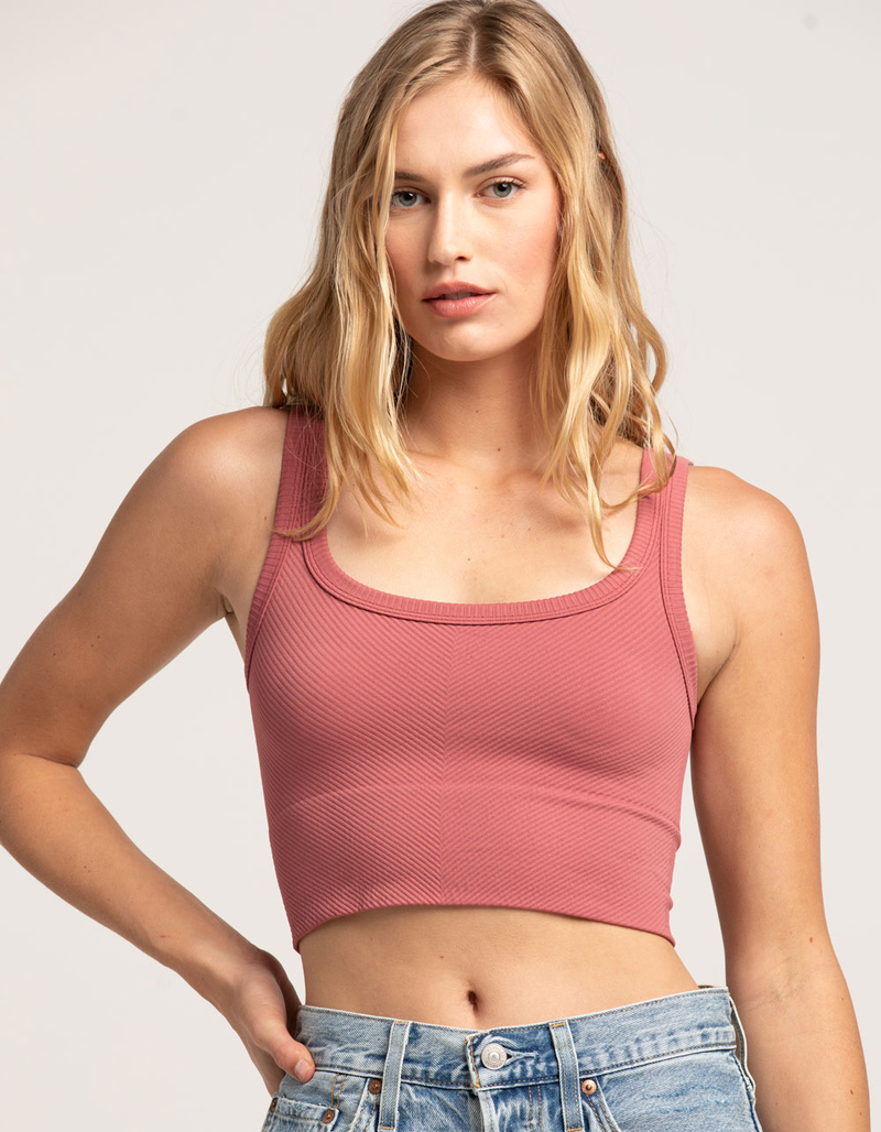 FULL TILT Seamless Chevron Womens Crop Tank Top image number 0