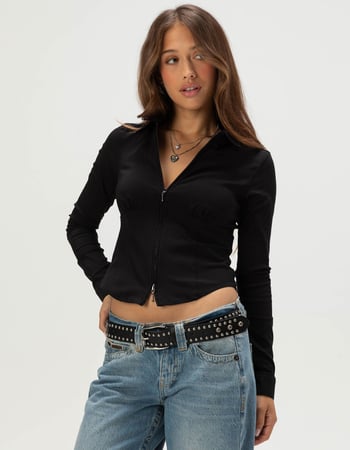 BDG Urban Outfitters Hailey Womens Slim Zip-Up Shirt Primary Image