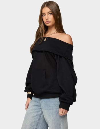 EDIKTED Ashlee Oversized Foldover Sweatshirt Alternative Image