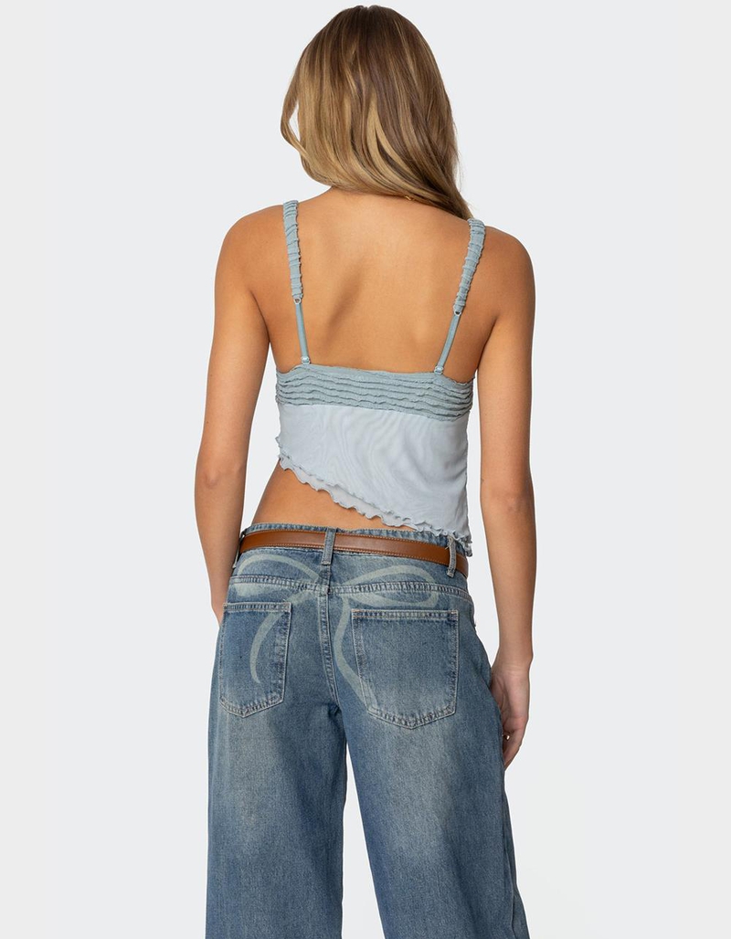 EDIKTED Ruffled Asymmetric Tank Top image number 4