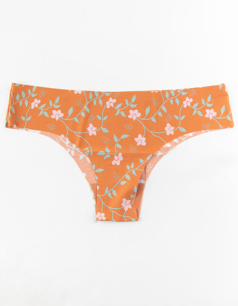 FULL TILT Floral Lasercut Cheeky Burnt Orange Panties image number 1