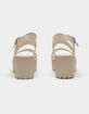SODA Lug Sole Ankle Strap Womens Nude Platform Sandals image number 4