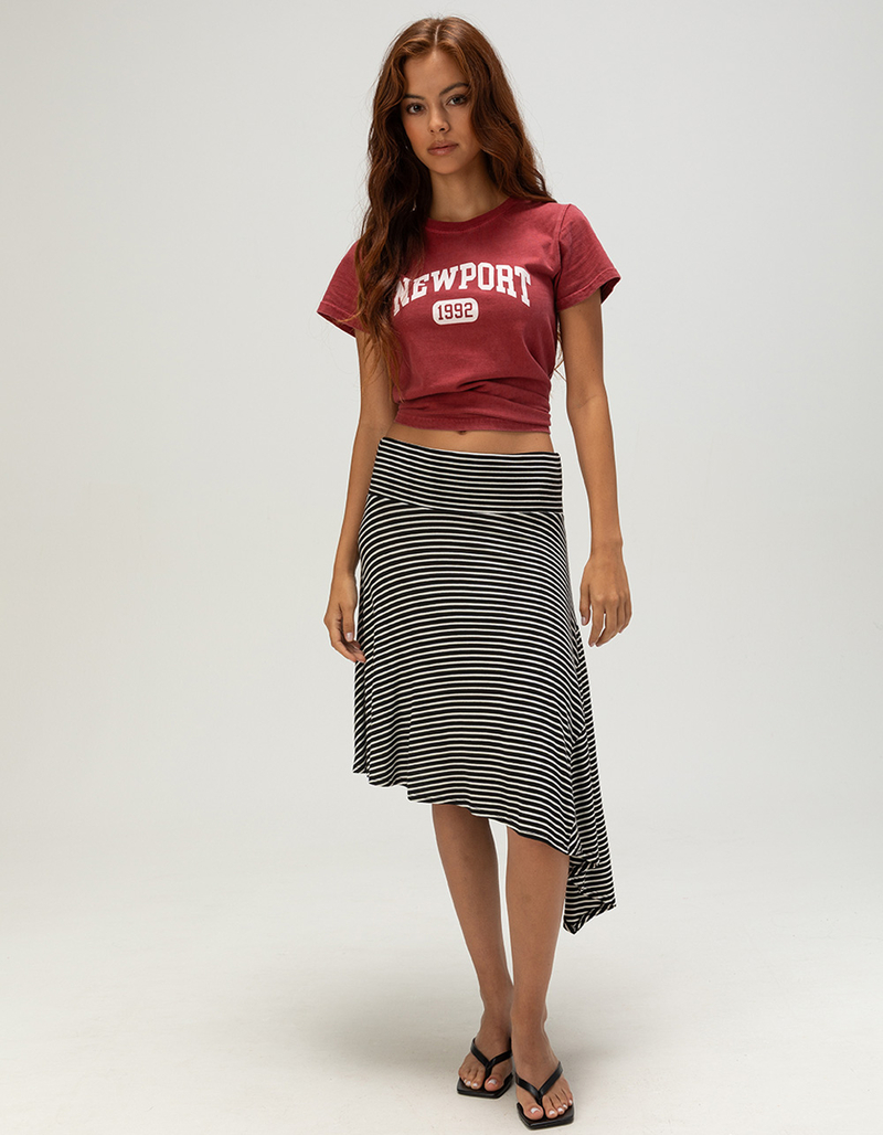 FULL TILT Womens Low Rise Stripe Asymmetric Midi Skirt image number 0