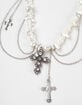 RSQ Pearl/Cross Necklace image number 2