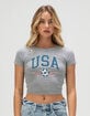 SOCCER USA Wings Womens Baby Tee image number 1