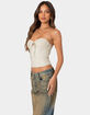 EDIKTED June Tie Front Strapless Corset image number 3
