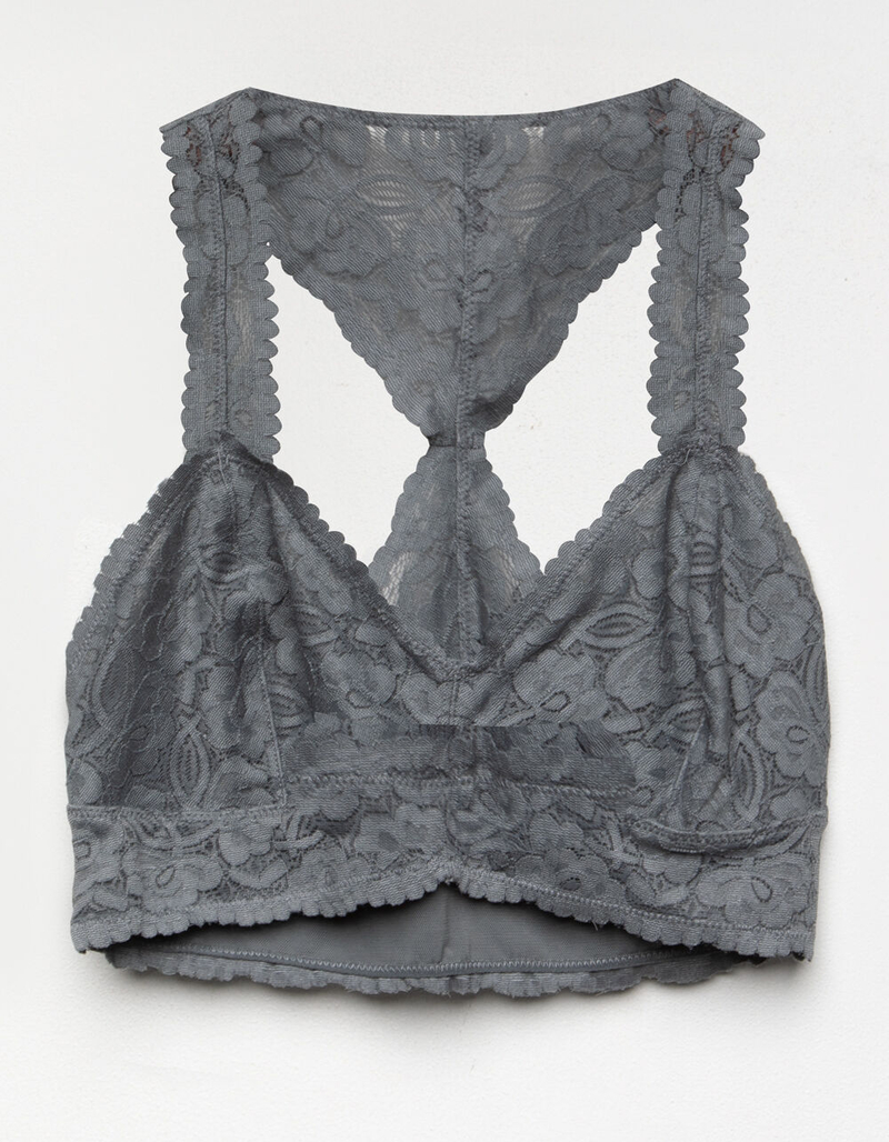 FREE PEOPLE Galloon Lace Grey Racerback Bralette image number 0