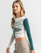 FULL TILT Brooklyn Split Womens Baby Tee image number 2