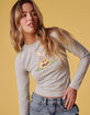 RSQ x Peanuts Womens Long Sleeve Baby Tee image number 6