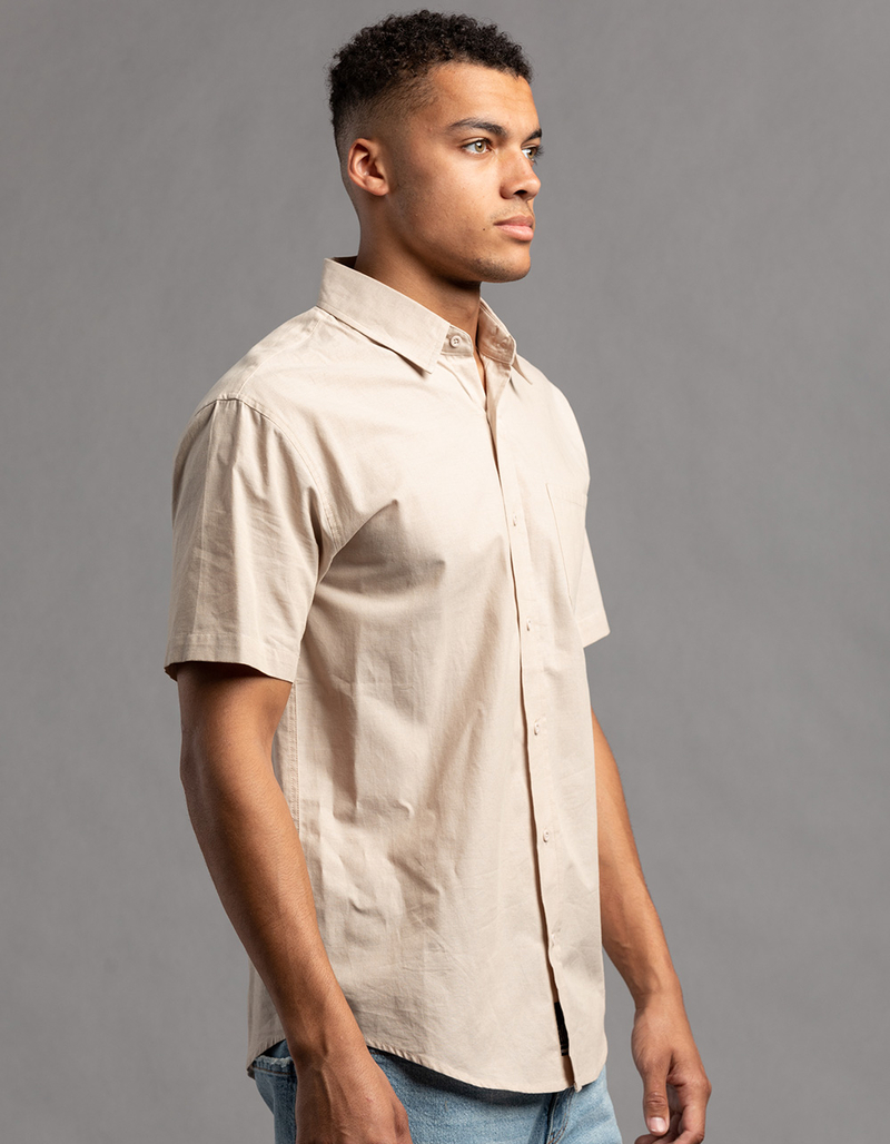 RSQ Mens Solid Chambray Button Up Shirt image number 3