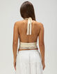 WEST OF MELROSE Lace Trim Womens High Neck Halter Top image number 3