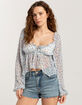 FULL TILT Ruffle Ditsy Womens Long Sleeve Top image number 1