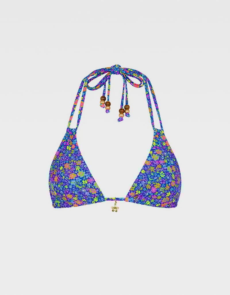 KULANI KINIS Electric Bloom Halter Bralette Bikini Top image number 2