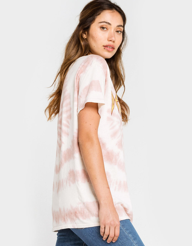 THE VINYL ICONS Def Leppard Tie Dye Womens Oversized Tee image number 1