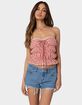EDIKTED Lanna Gingham Elastic Scrunch Top image number 3