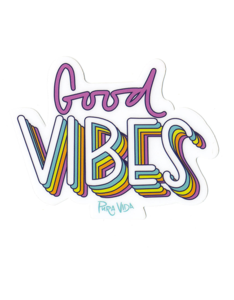 PURA VIDA Good Vibes Script Sticker image number 0