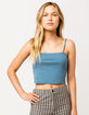 DESTINED Square Neck Blue Womens Tank Top image number 1