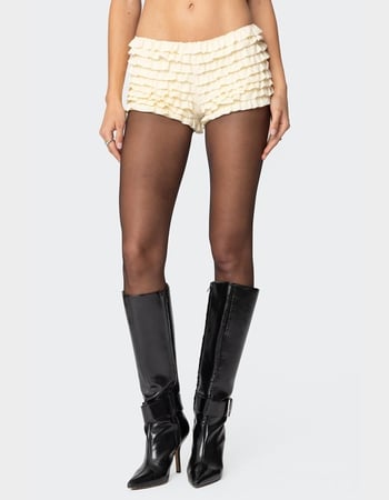 EDIKTED Ruffled Micro Bloomer Shorts Primary Image