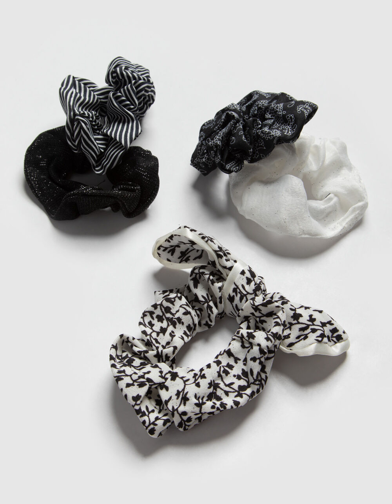 FULL TILT 4 Pack Stripe & Floral Scrunchie Set image number 0