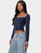 EDIKTED Ansley Lacey Cable Knit Top image number 3