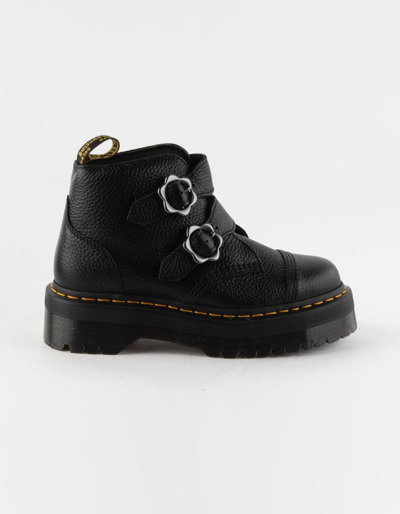 DR. MARTENS Devon Flower Buckle Womens Platform Boots image number 1