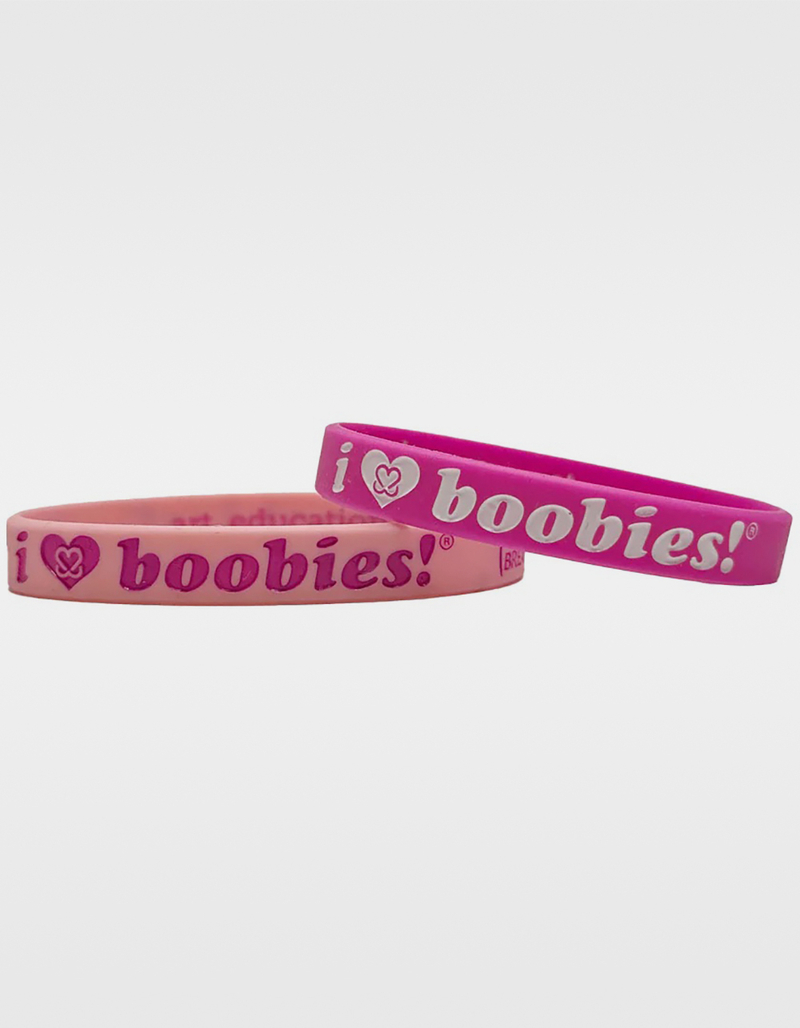 KEEP A BREAST I Love Boobies! 2 Pack Mini Bracelets image number 0