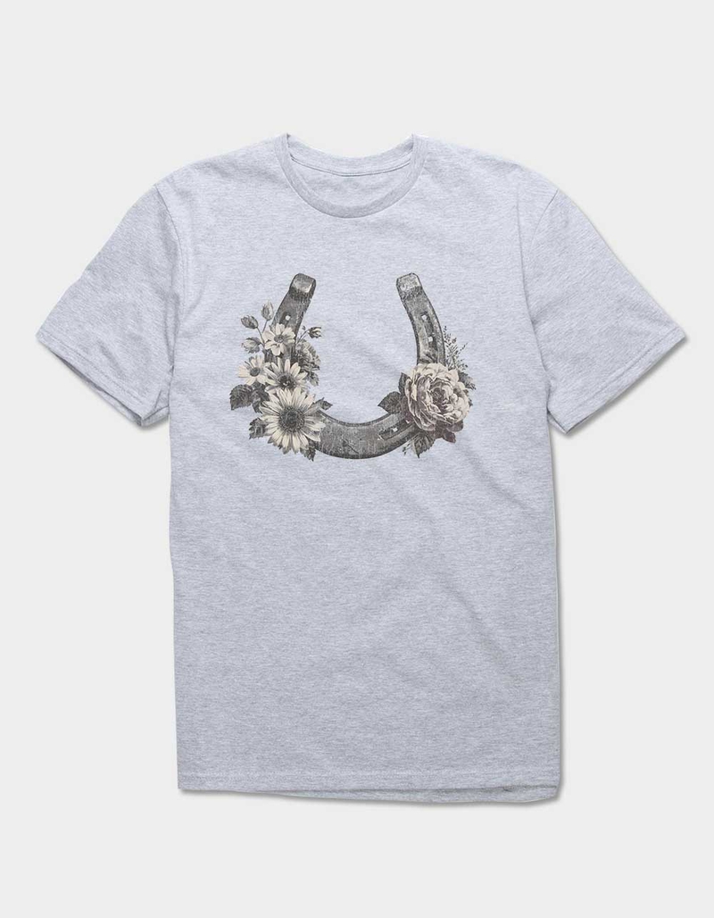 FLORAL Horseshoe Flowers Unisex Tee image number 0