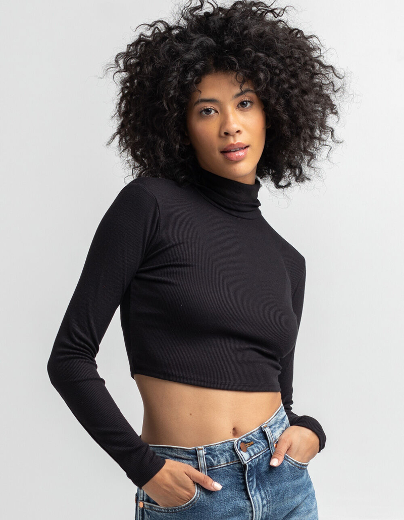 FULL TILT Essentials Womens Crop Turtleneck image number 0
