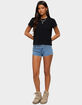 EDIKTED Odetta Studded Low Rise Denim Shorts image number 4