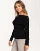 JOLIE AND JOY Off The Shoulder Womens Rib Sweater image number 3
