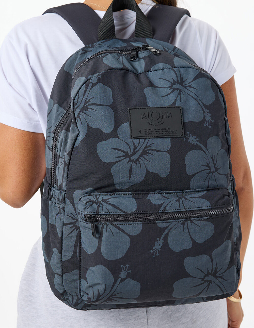 ALOHA Collection Hana Hou Travel Light Backpack - CHARCOAL/BLACK