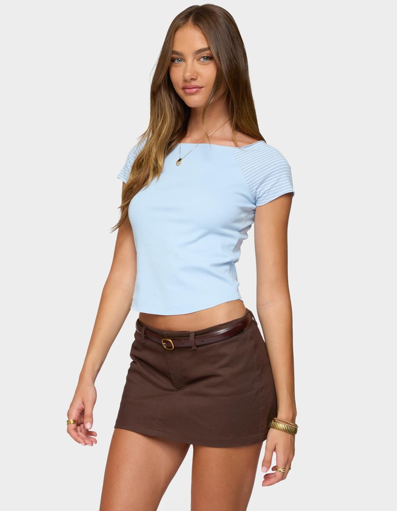 EDIKTED Marina Raglan Stripey Tee image number 1