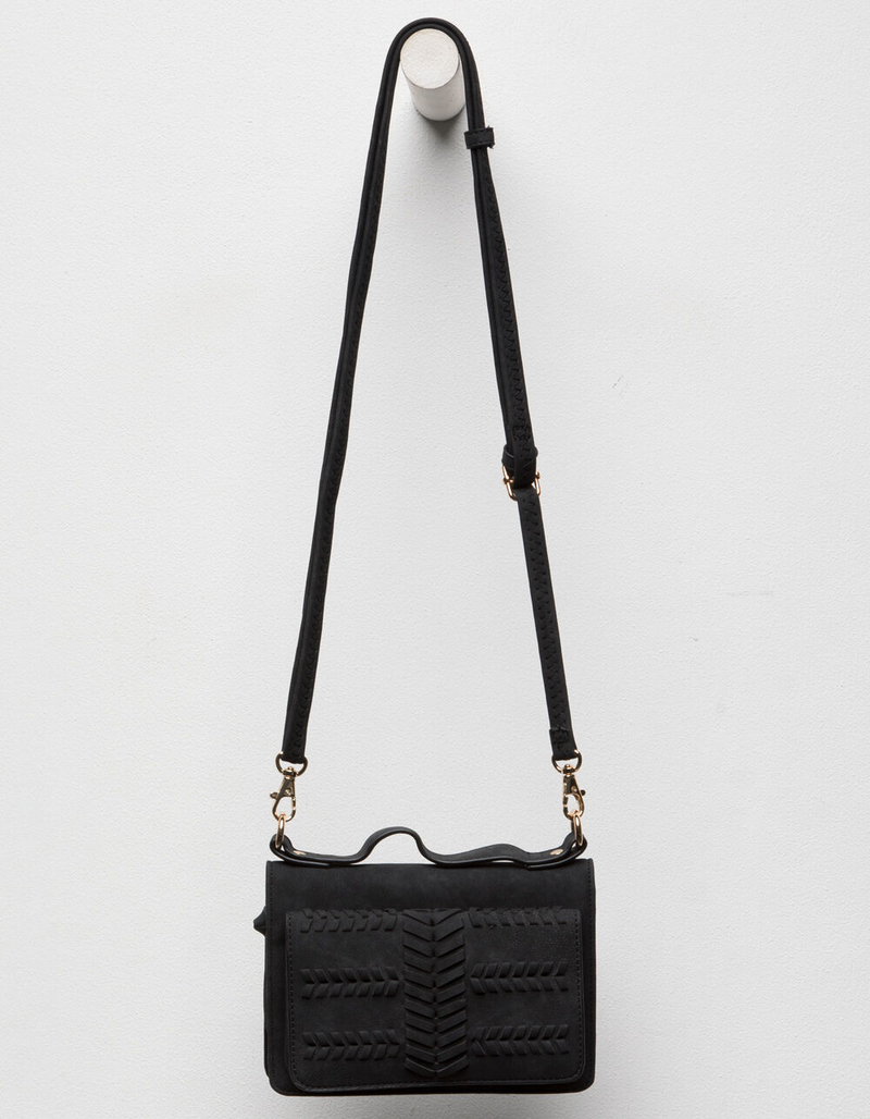 VIOLET RAY Peyton Whipstitch Black Wallet Crossbody Bag image number 0