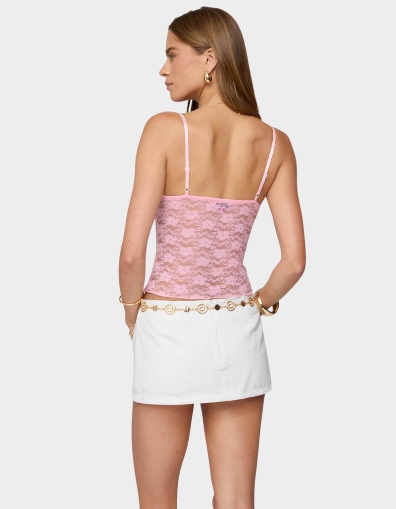 EDIKTED Eira Sheer Lace Tank Top image number 2