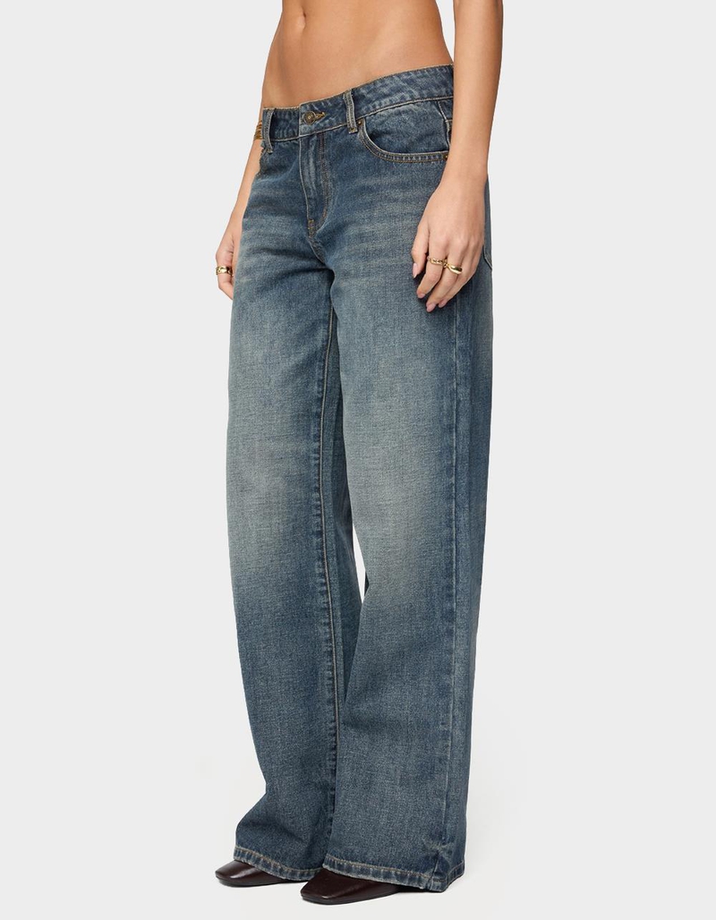 EDIKTED Della Waist Scarf Low Rise Baggy Jeans image number 1