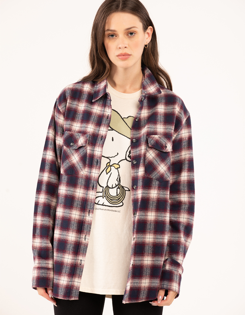 RSQ Womens Plaid Oversized Flannel image number 4